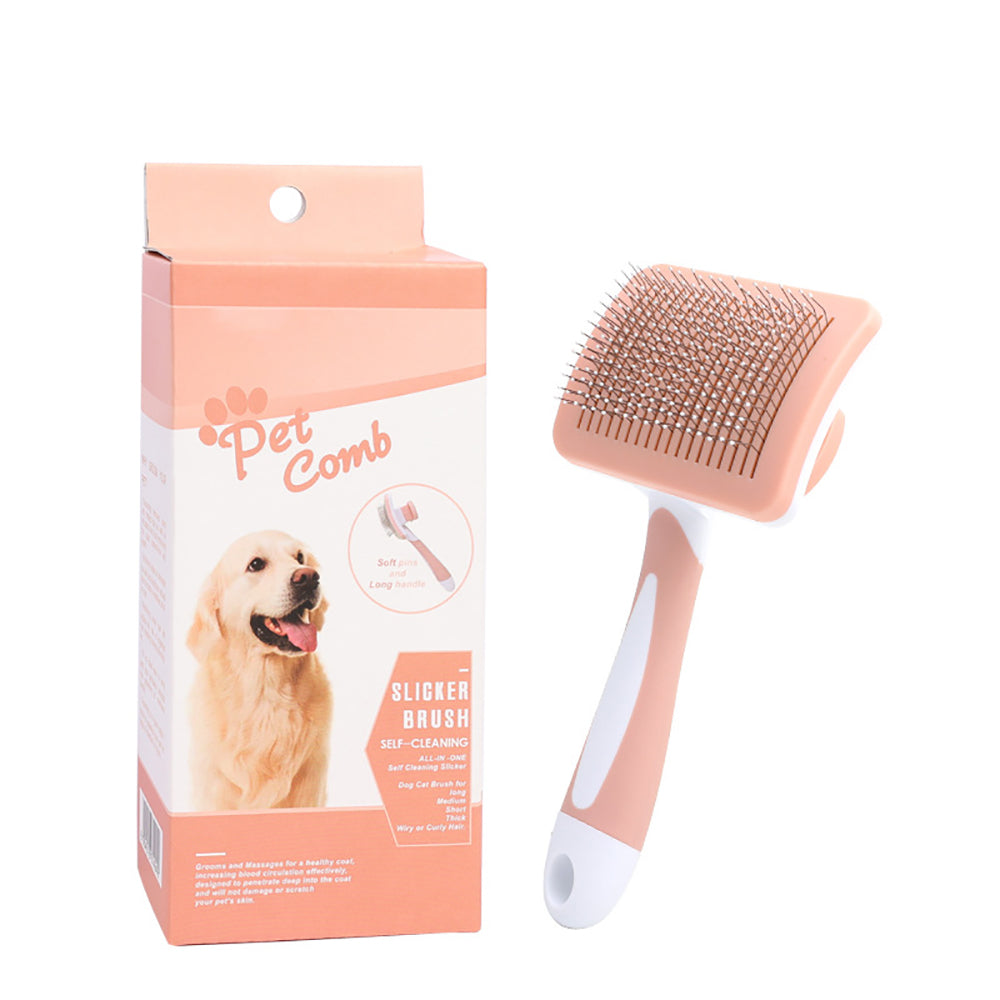 Pet comb with packaging on a white background