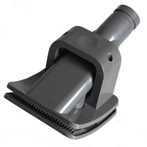 Gray vacuum attachment on a white background