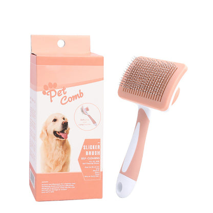 Pet comb with packaging on a white background