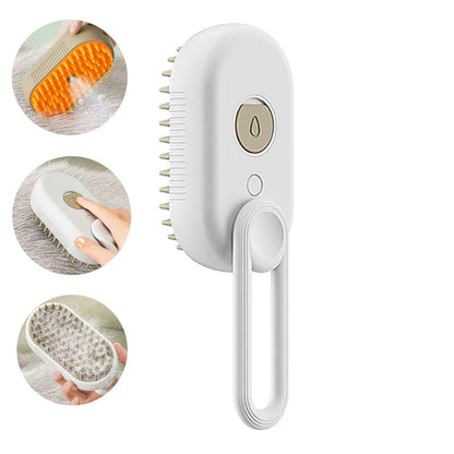 White grooming tool with attachments on a white background