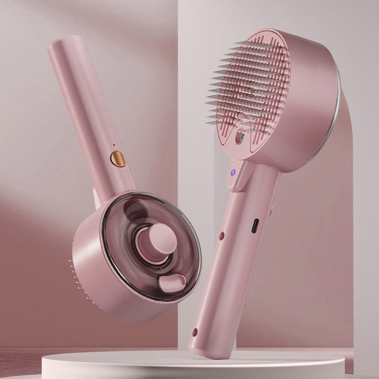 Self-Cleaning Pet Spray Grooming Brush