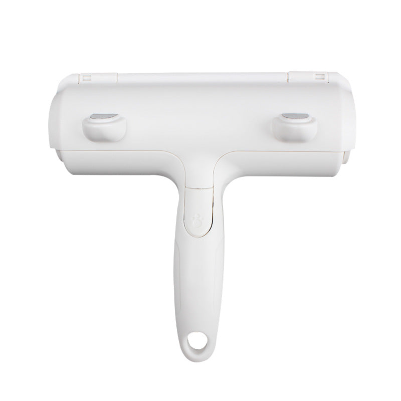 White pet hair remover roller on a white background