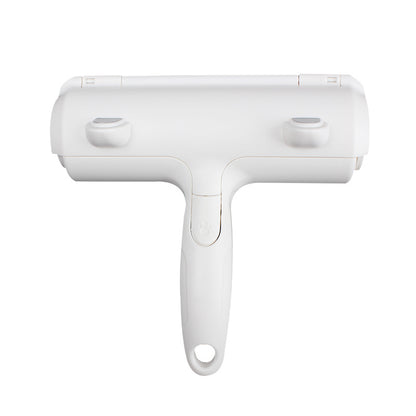 White pet hair remover roller on a white background